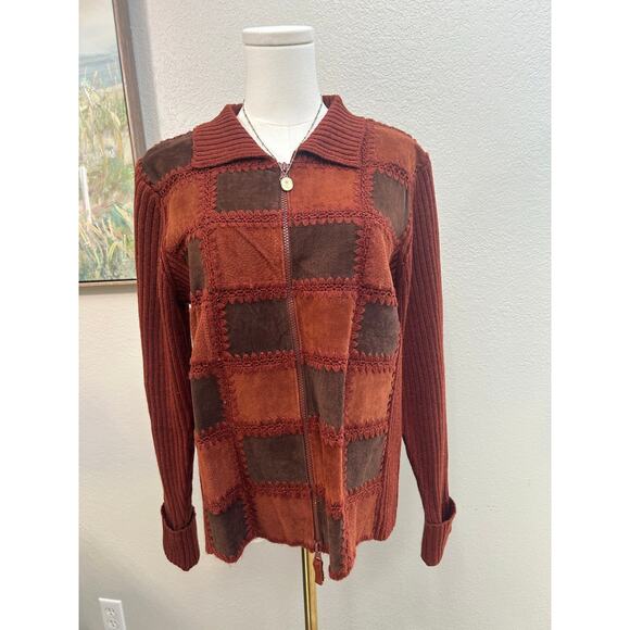 Y2K Designers Studio Originals Patchwork Leather & Knit Jacket – Size S - Picture 8 of 8